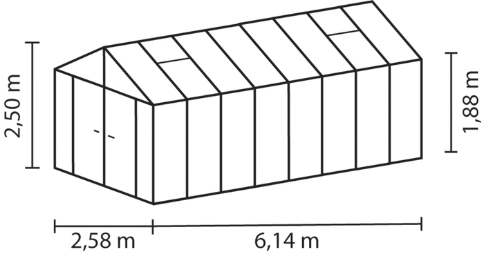 Växthus Poseidon 15700 Svart Glas/Poly 15,7 m² Vitavia